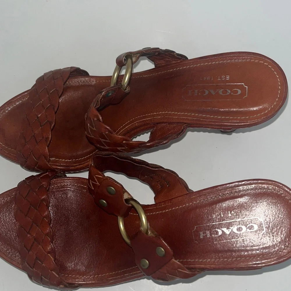 Coach Phebe Tan Vachetta woven Leather. Size 7 1/2 Used excellent condition - Picture 5 of 12